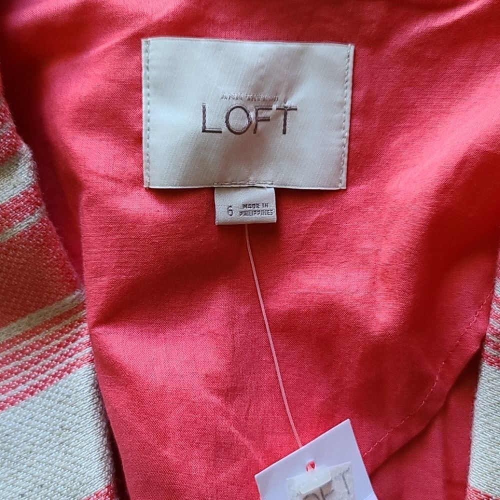 LOFT Linen Blend Jacket Size 6 NEW - Picture 4 of 6